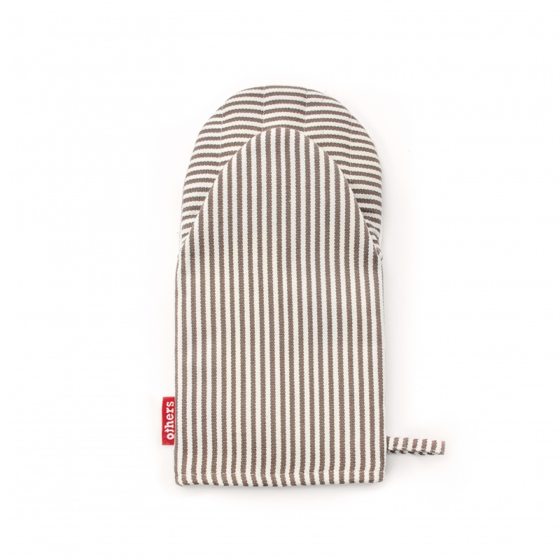 Oven Mitt - Beige with Stripes